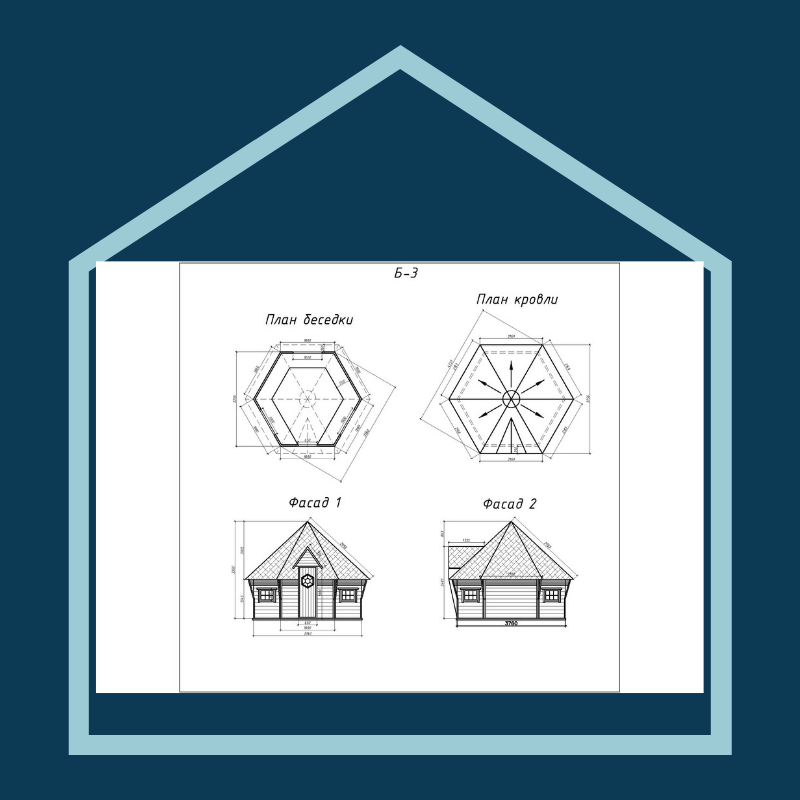 Проект гриль домика чертеж
